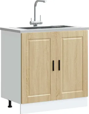 Image de Élément bas évier design Porto chêne Sonoma 80x46x81,5 cm, Armoires de cuisine 2024 Nouveau