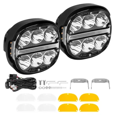 Produktbild von 2x 5" LED Zusatzscheinwerfer mit Gelb Tagfahrlicht DRL for Offroad SUV LKW