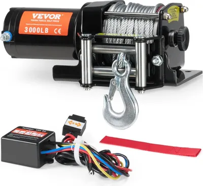Produktbild von Elektrische Winde für ATV/UTV, 3000 lb Stahlseil, IP55 wasserdicht, kabelgebundene Steuerung
