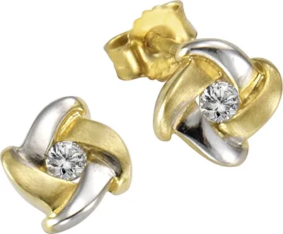 Produktbild von F Ohrstecker 333/- Gold 0,7cm mehrfarbig Zirkonia Weiß 371320775