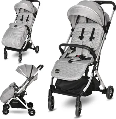 Produktbild von Lorelli Kinderwagen Myla, Reisebuggy mit Liegeposition, Baby Buggy mit Liegefunktion klein, Leicht, Nur 7 kg, Kinderbuggy klappbar bis 15kg, Silber