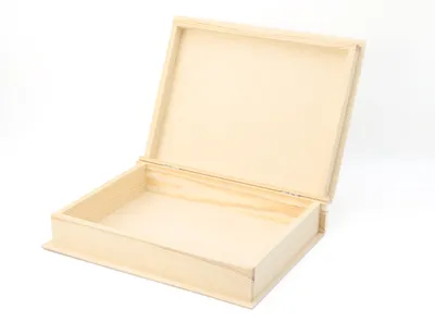 Produktbild von Kviat.Art | Große Buchförmige Holzkiste 34 × 25 × 7,5cm | Aufbewahrung, DIY & Geschenkidee für Buchliebhaber | Erinnerungsbox | Ideal für Decoupage