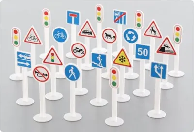 Produktbild von Wader Straßenschilder-Set №3 für Kinder (24 Elemente) (in einer Tüte)