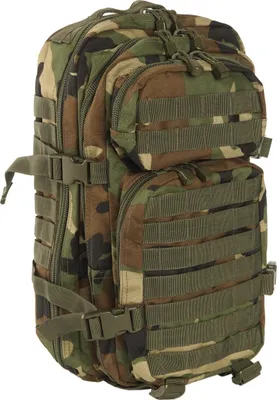 Produktbild von Sturmrucksack mit 20 Liter Fassungsvermögen in Tarnfarbe Woodland 100% Polyester Miltec 50212