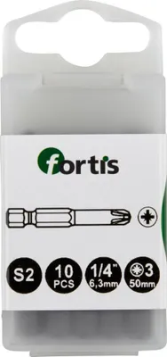 Produktbild von Fortis 4317784728980, 10 Stück(e), Kreuz, PZ 3, 1/4", 50 mm
