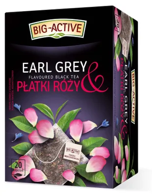 Zdjęcie produktu dla Big-Active herbata czarna Earl Grey i płatki róży (20 torebek x 2g) 20g