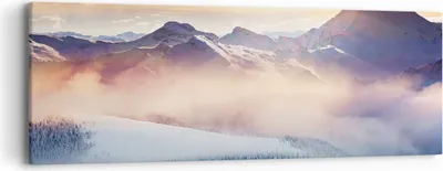 Produktbild von Bild auf Leinwand - Leinwandbild - Berge Schnee Winter - 90x30cm - Wand Bild - Wanddeko - Wandbilder - Leinwanddruck - Bilder - Kunstdruck - Wanddekoration - Leinwand bilder - Wandkunst - AB90x30-3596