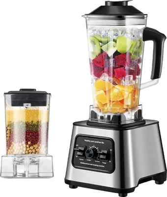 Zdjęcie produktu dla Blender, wysokowydajny mikser, duży pojemnik, srebrny, 220V
