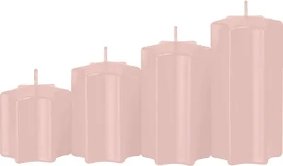 Produktbild von 4er Set Sternkerzen abgestuft Taupe Rosa Ø 6 cm