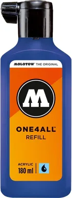 Produktbild von Nachfülltinte One4All für Permanentmarker 180ml echtblau Packung mit 10 Stück