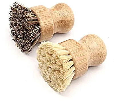 Produktbild von Holzbürsten für die Spülmaschine, 2 Stück Hockerbürsten, Küchenbürste, Gemüsebürste, aus nachwachsenden Rohstoffen, umweltfreundlich, langlebig, widerstandsfähig, für Küche und Badezimmer