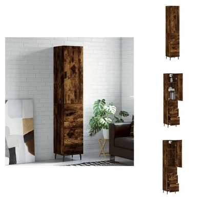 Produktbild von vidaXL Highboard Räuchereiche 34,5x34x180 cm Holzwerkstoff -  Sideboards