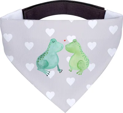 Produktbild von Mr. & Mrs. Panda Tuch Frosch Liebe - Grau Pastell - Geschenk, Verliebt, Halstuch Für Hunde, Freundin, Hochzeitstag, Hunde-Halstuch, Hundetuch