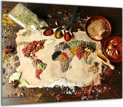 Produktbild von Herdabdeckplatten Glaskeramikkochfeld-Abdeckung Spritzschutz Glas 60x52cm Gewürze