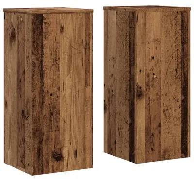 Image de vidaXL Support pour plantes 2 pcs. Aspect vieux bois 30x30x70 cm Matériau dérivé du bois