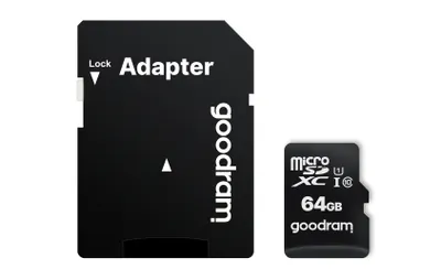 Produktbild von Goodram M1AA, 64 GB, MicroSDXC, Klasse 10, UHS-I, 100 MB/s, 10 MB/s