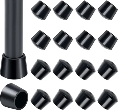 Obrázek produktu pro 16 krytů nohou židlí 25-26 mm, gumové, chrániče podlahy, odolné proti poškrábání, pro stůl/židli (černé)