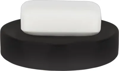 Produktbild von Spirella Seifenschale Steinoptik dekorative Badausstattung Seifenablage "Tube" Maße: 11 x 11 x 3 cm - Schwarz matt