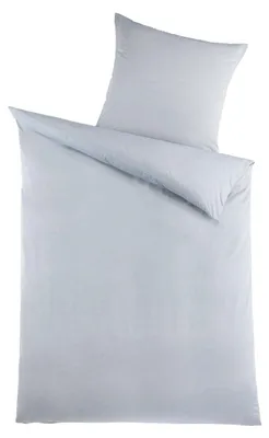 Produktbild von Bettwäsche Baumwolle Chambray Uni Grau 135x200 80x80cm: 2tlg.
