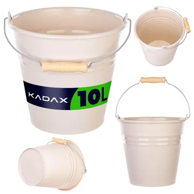 Produktbild von KADAX Haushaltseimer 10 Liter, lebensmittelecht Eimer aus Polypropylen, Garteneimer mit ergonomischem Griff, Kunststoffeimer, Putzeimer für Reinigung (Beige)
