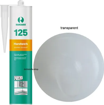 Produktbild von Ramsauer 125 Handwerk 1K Silikon Dichtstoff 310ml Kartusche transparent