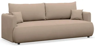 Produktbild von Selsey Ovo Mini – 3-Sitzer Schlafsofa mit Bettkasten, Chenille Easy-Clean, beige