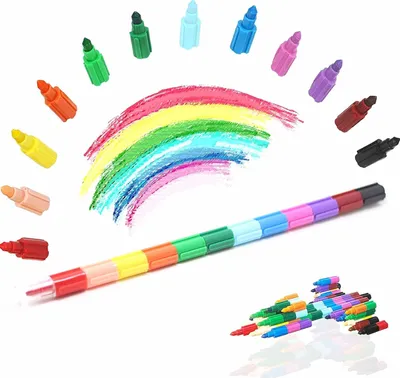 Produktbild von Wachsmalstifte 15 Stück stapelbar bunt für Kinder