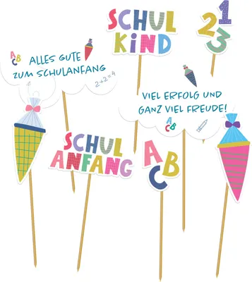 Produktbild von 8 Party Picker Einschulung Schulanfang