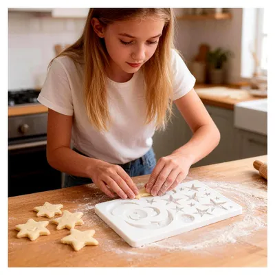 Produktbild von 2 Stück Silikonform für Mond, Sterne und Sonne, 3D Fondantform für Kuchen, Pralinen, Kekse und Schokoladenformen zur Dekoration von Cupcakes