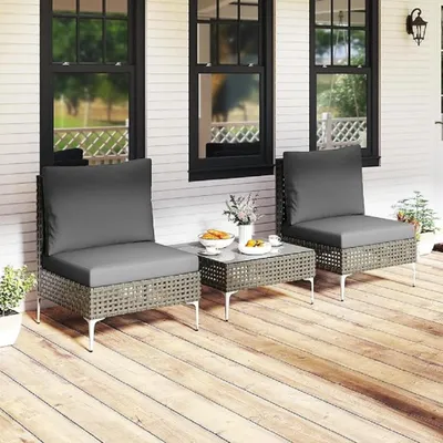 Produktbild von Gartenlounge-Set - Lounge-Set - Gartenmöbel - Gartenmöbel für den Außenbereich - Gartenbank - Wetterbeständiges PE-Rattan
