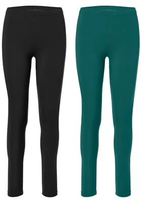 Image de Merry Style Lot de 2 pantalons pour femmes en coton MS10-198 (noir/vert émeraude, L)