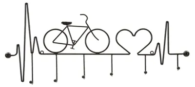 Obrázok produktu pre Vešiak na oblečenie Bicycle 59 x 26,5 x 3,2 cm, kovový, čierny