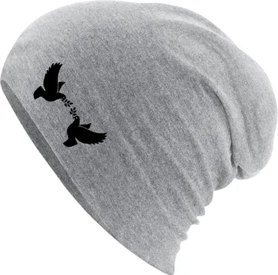 Produktbild von Huuraa Beanie Friedenstauben Heather Grey One Size Baumwolle und Elasthan Mütze Geschenkidee