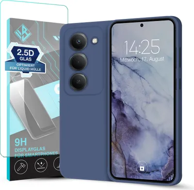 Produktbild von Hülle für Xiaomi Redmi 15 / 15 5G mit 9H Displayglas Displayschutz Case Cover Bumper Smartphone Softgrip Schutzhülle Farbe: Lavendelblau