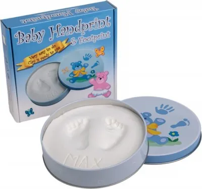 Immagine prodotto di Set di impronte di piedi o mani in scatola, set regalo per bambino, blu