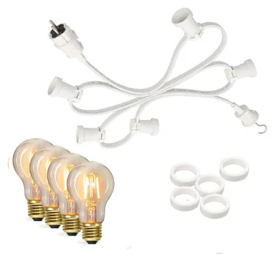 Produktbild von Illu-/Partylichterkette 20m - Außenlichterkette weiß - Germany- 40 Edison LED Filamentlampen