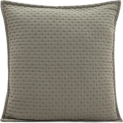 Produktbild von HOMLA ANISHA olivfarbener Kissenbezug mit Ziersteppung 45x45 cm