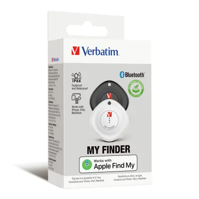Produktbild von Verbatim My Finder Bluetooth-Tracker IP66 Schwarz/Weiß 2er-Pack