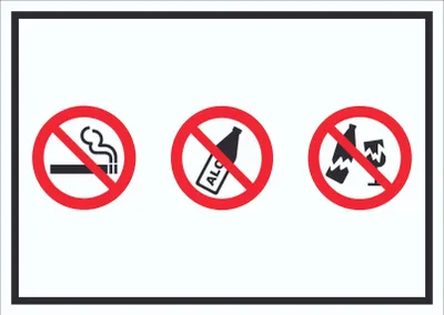 Produktbild von Schild Alkohol Rauchen Glas verboten Symbol A4 (210x297mm)