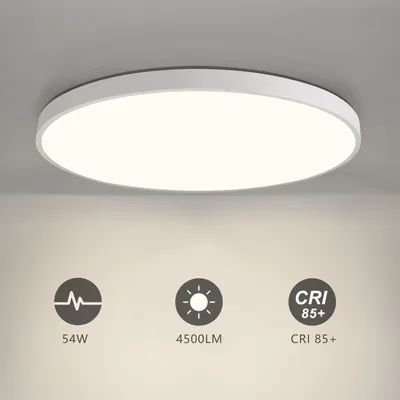 Produktbild von LED Deckenleuchte JDONG 54W Warmliches Weiß 3000K Rund Deckenlampe Weiß passend für Wohnzimmer, Schlafzimmer, Keller, Büro, Flur 50 cm