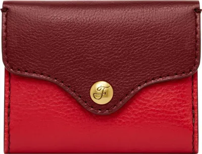 Portefeuille Fossil Penrose Wallet Crossbody S - Cuir Red Mahogany - Neuf Avec étiquettes
