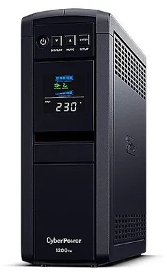 Produktbild von CyberPower CP1200EIPFCLCD Line-Interactive USV 1200VA/720W Reine Sinuswelle, AVR, LCD, USB (HID), DB9, RJ45 Lan Protection, Ausgang (2) Schuko (4) IEC, Expansion Port für opt. Netzwerkkomunikation, Line-Interaktiv, 1,2 kVA, 720 W, Sine, 220 V, 240 V