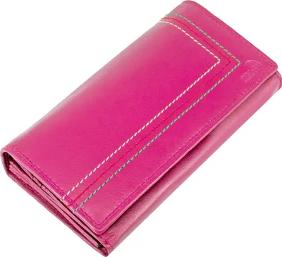 Produktbild von Vintage Damen Portemonnaie Geldbörse aus Echtleder - RFID-Schutz, Lederbörse, Rosa