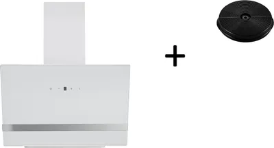 Produktbild von Dunstabzugshaube Schräghaube Kopffrei 60 cm Weiß mit Filter Respekta