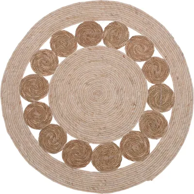 Image de Tapis rond pour le salon, style bohème, O 80 cm
