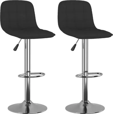 Produktbild von vidaXL Barhocker 2 Stk. Schwarz Stoff