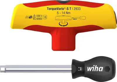 Produktbild von Wiha 43177, Strahldrehmomentschlüssel, Nm, Mechanisch, 5 - 14 Nm, 6%, Rot, Gelb