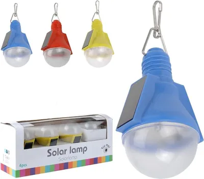 4er-Set LED-Solarlampen, gelb, 4 LEDs pro Lampe, inkl. Akku