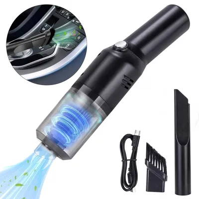 Produktbild von Handstaubsauger kabellos 12000Pa,USB aufladbar, tragbar,Mini Auto Staubsauger,leistungsstark,leicht,mit Bürsten- und Flachdüse für Auto, Haus & Büro
