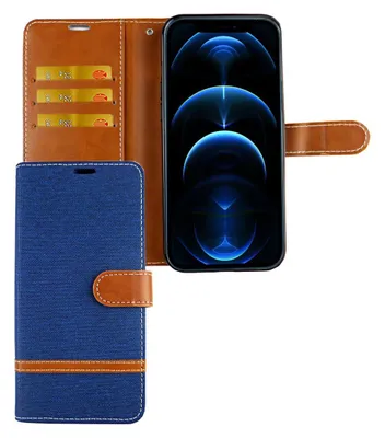 Produktbild von Apple iPhone 12 Mini Handy Hülle Schutz-Tasche Case Cover Kartenfach Etui Wallet Blau